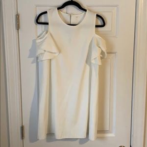 White Flutter Sleeve Dress